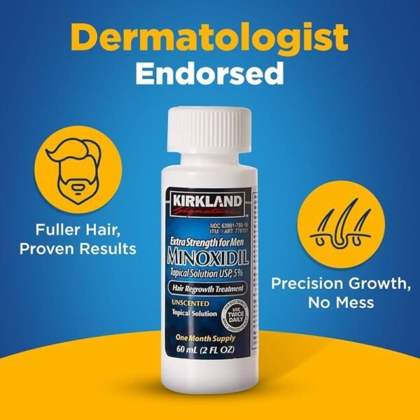 Kirkland Signature 5% Minoxidil Liquid – Hair Regrowth Treatment (Single Pack)